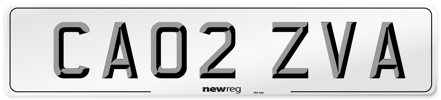 CA02 ZVA Number Plate from New Reg